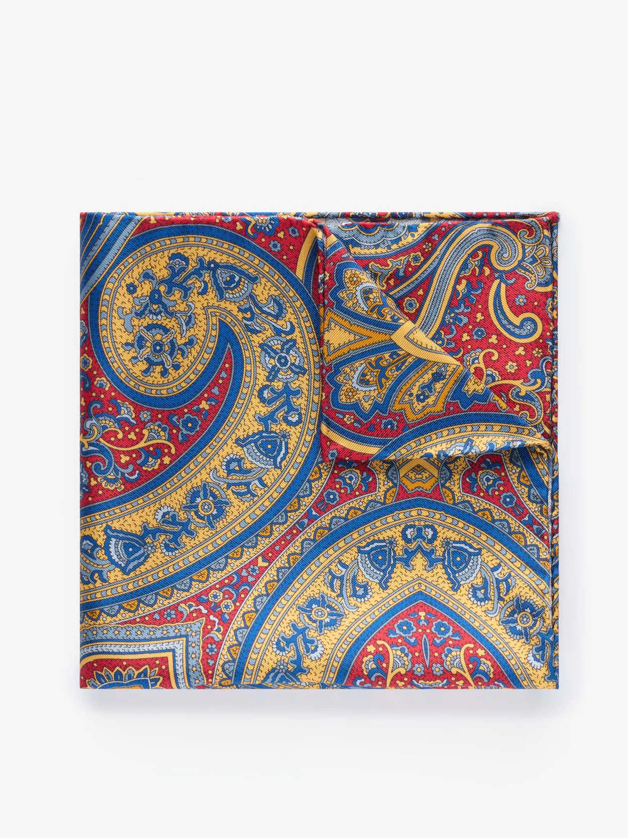 Red & Blue Pocket Square Paisley