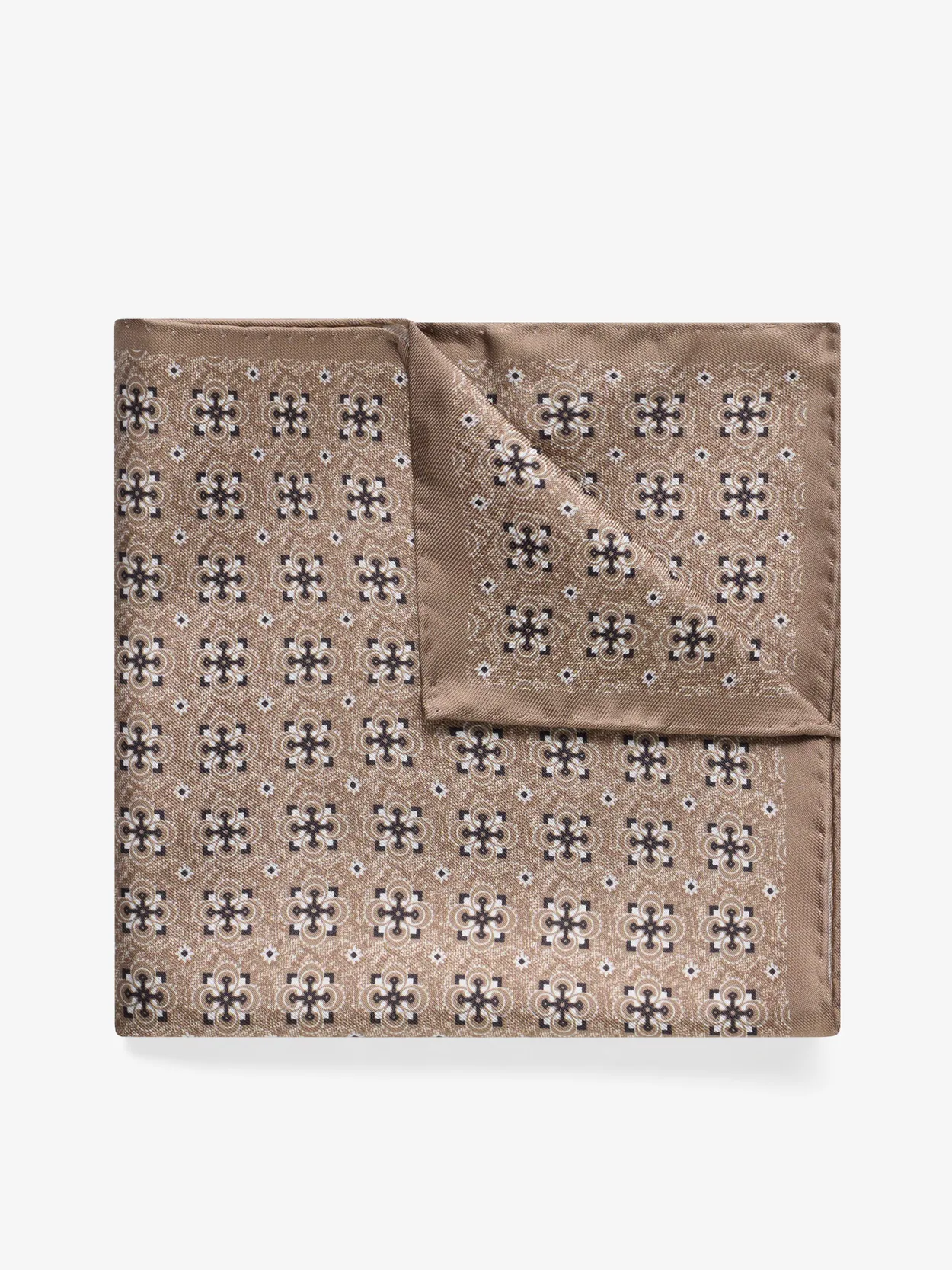 Brown Pocket Square Geometric