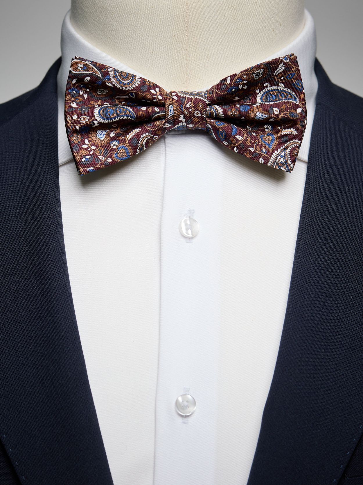 Burgundy Bow Tie Paisley