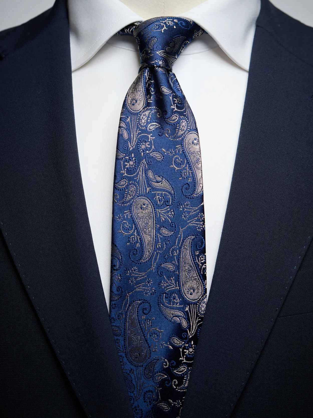 Blue & Beige Tie Paisley