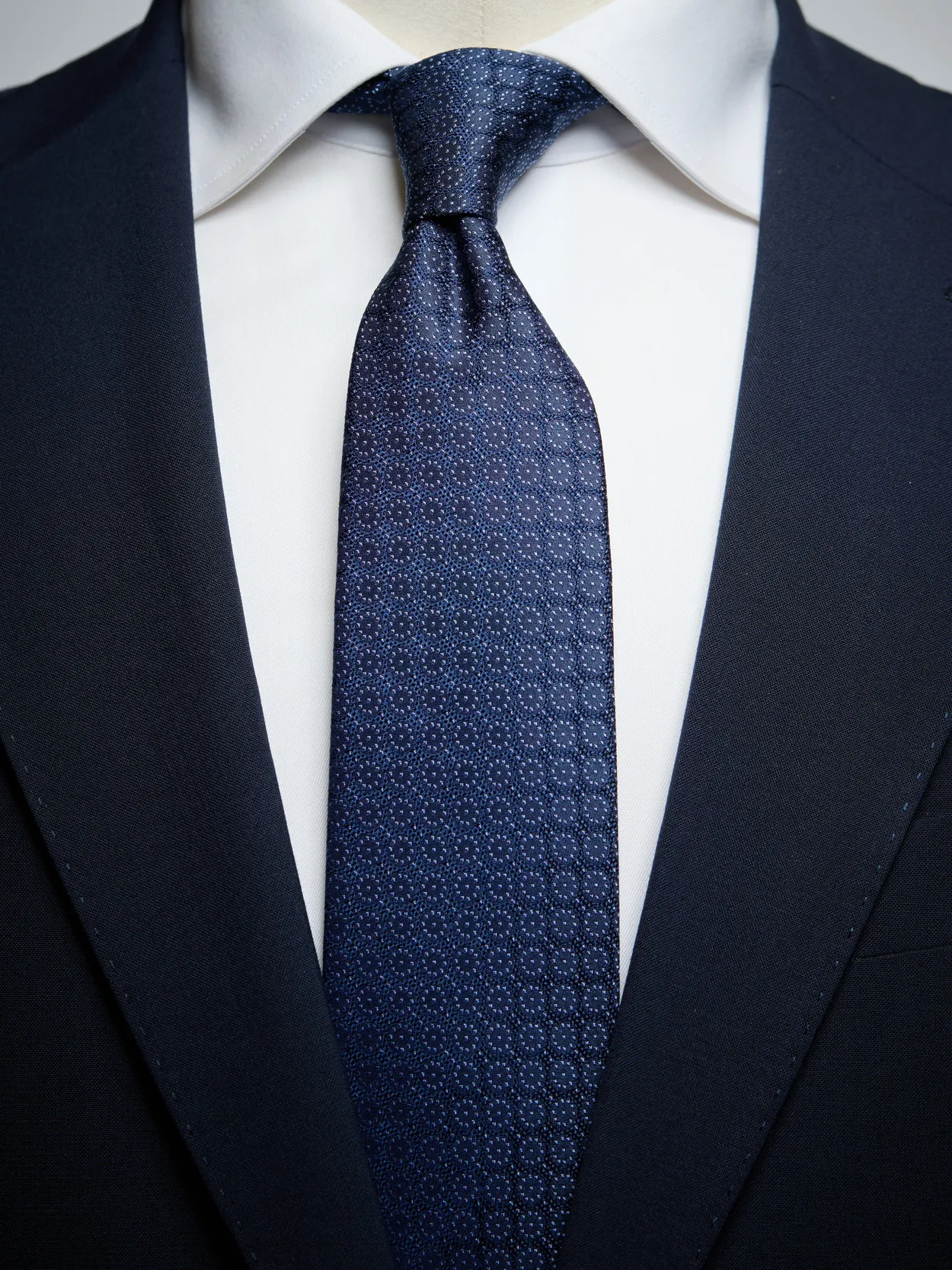 Dark Blue Tie Geometric