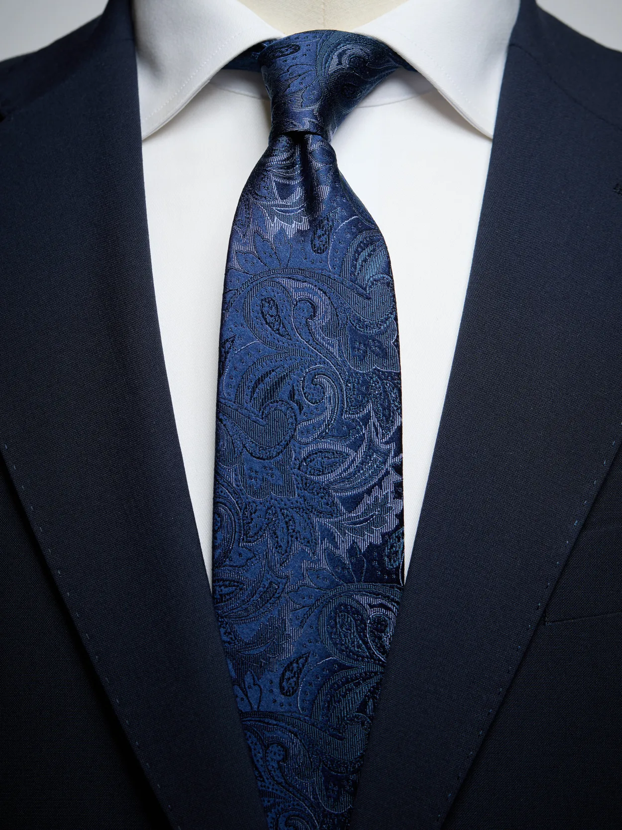 Dark Blue Tie Paisley