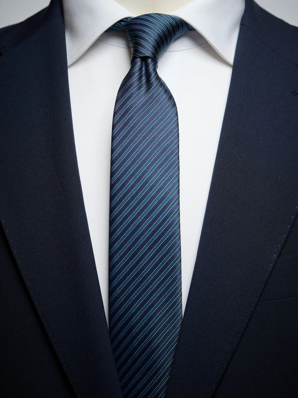 Blue & Green Tie Stripe