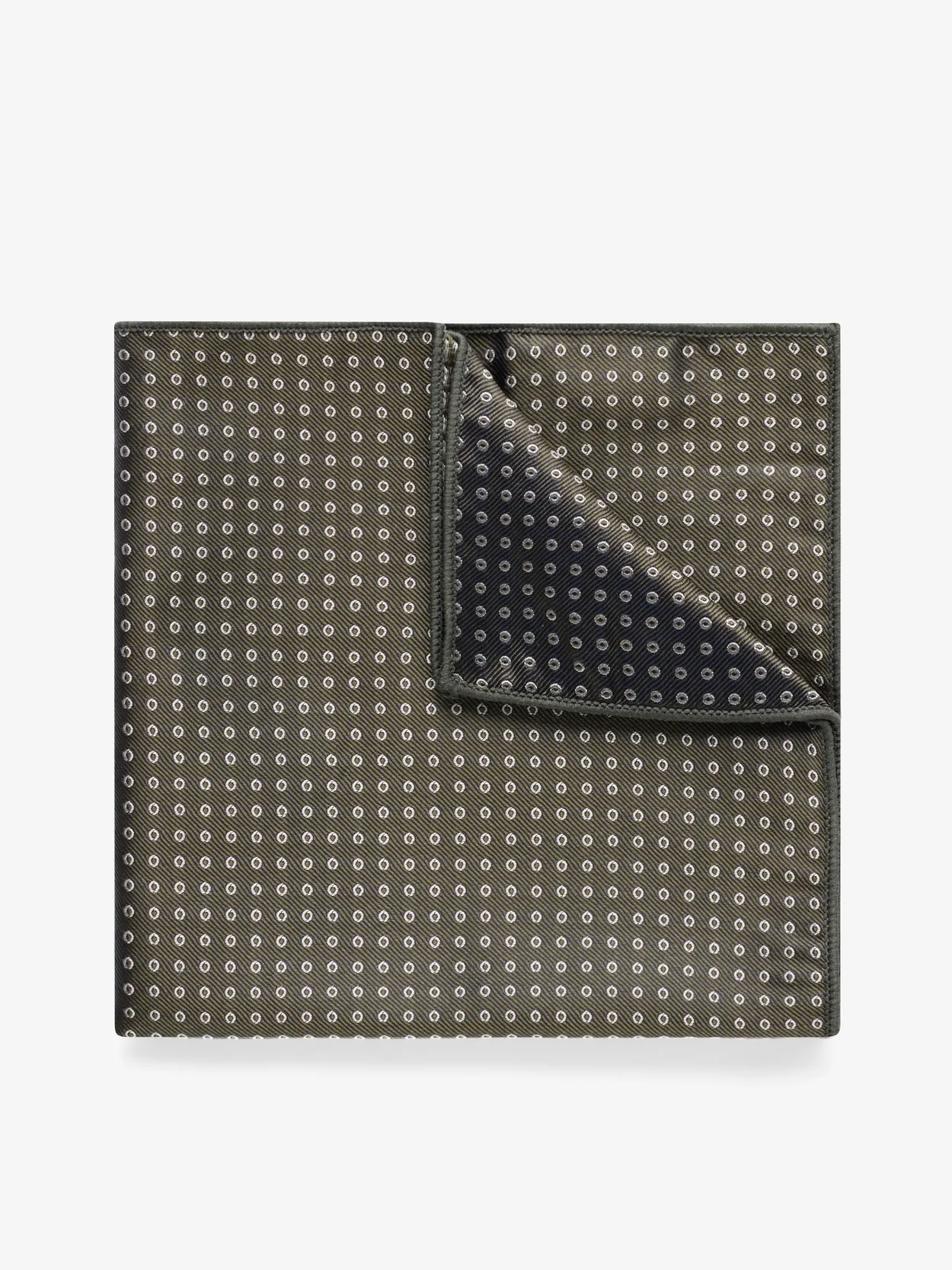 Olive Green Pocket Square Dot