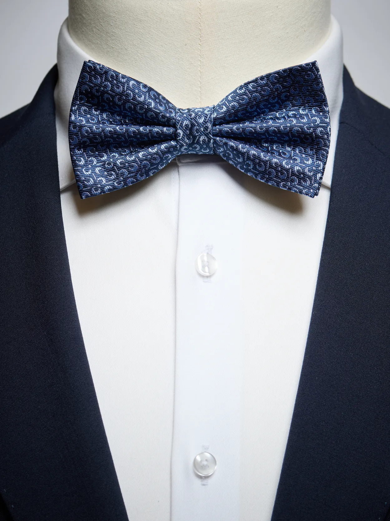 Blue & Light Blue Bow Tie Geometric