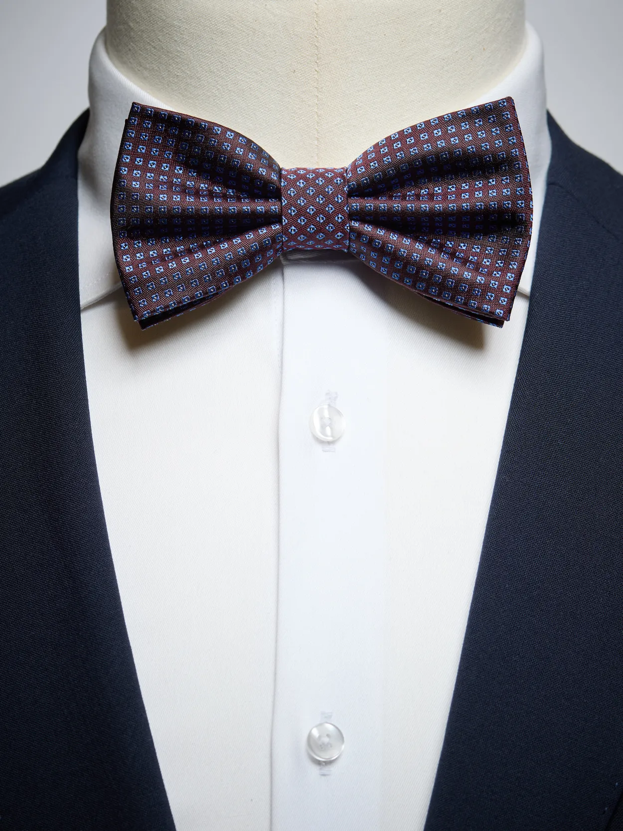 Brown & Blue Bow Tie Geometric