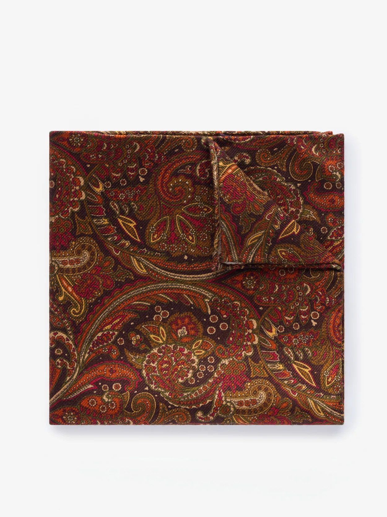 Multicolored Pocket Square Wool Paisley