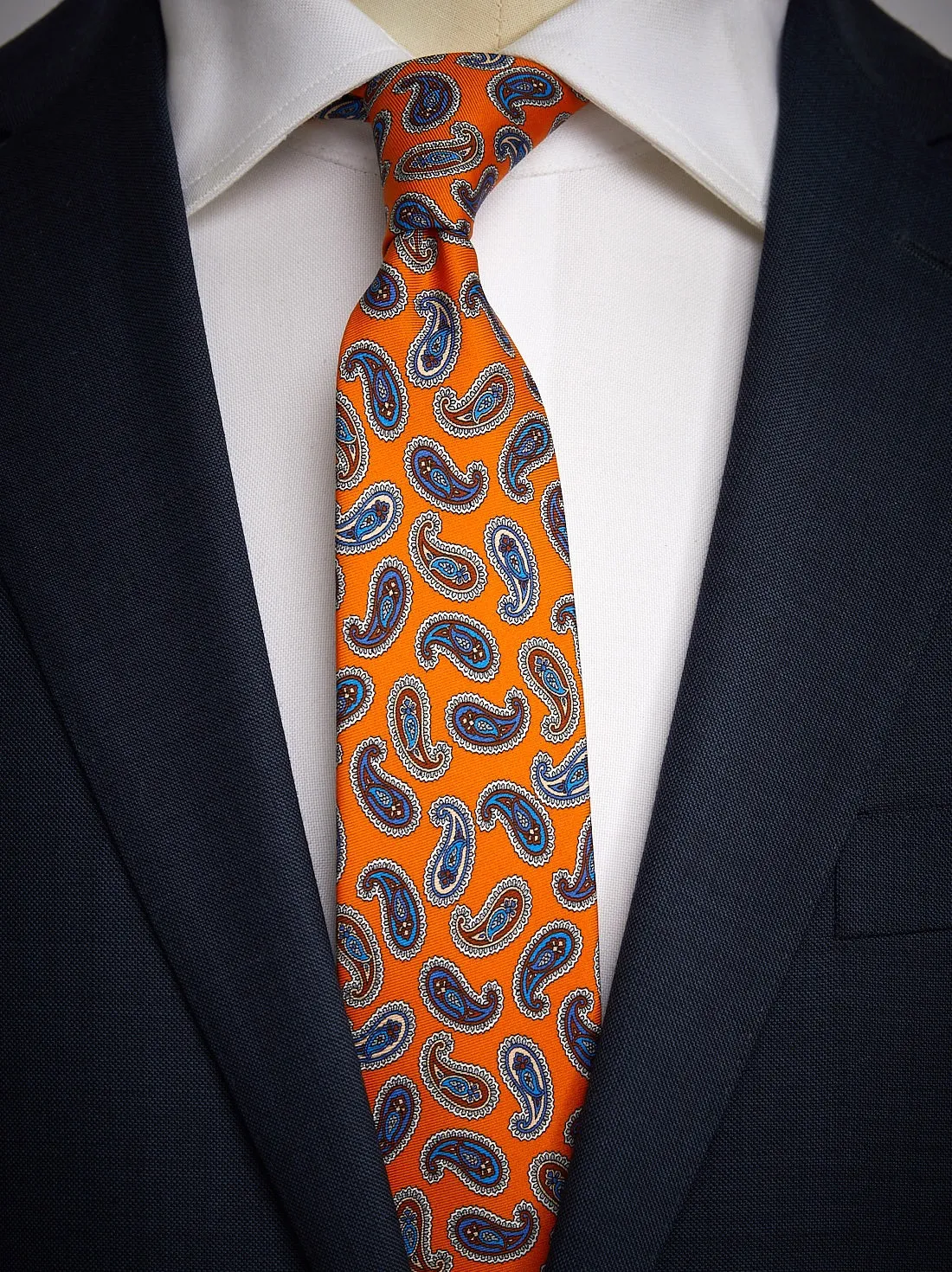 Orange Paisley Krawatte