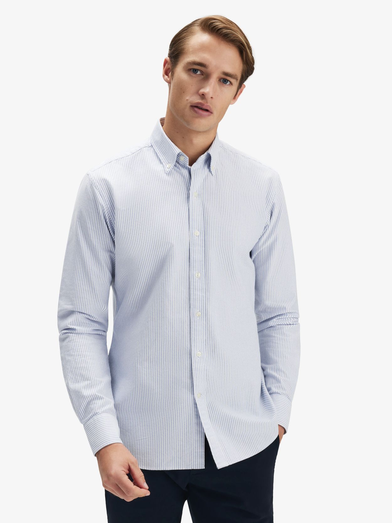 Blue Striped Oxford Shirt