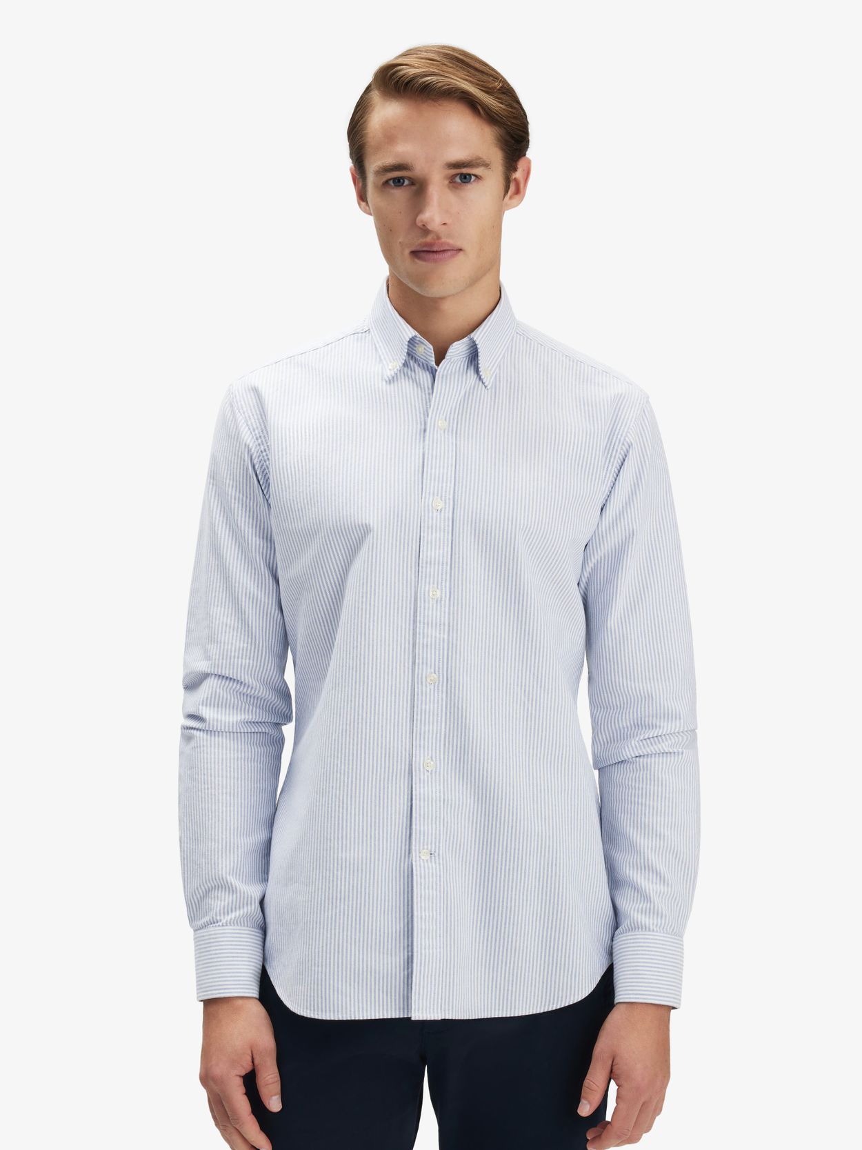 Ljusblå Randig Oxfordskjorta