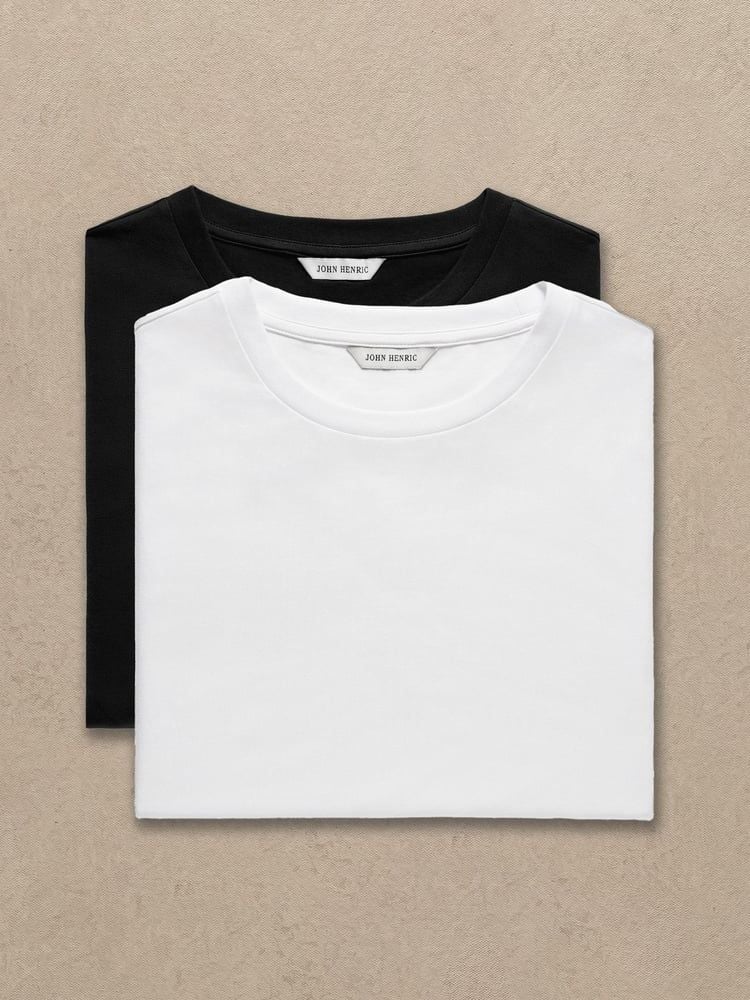 2-Pack White & Black Lightweight T-Shirt