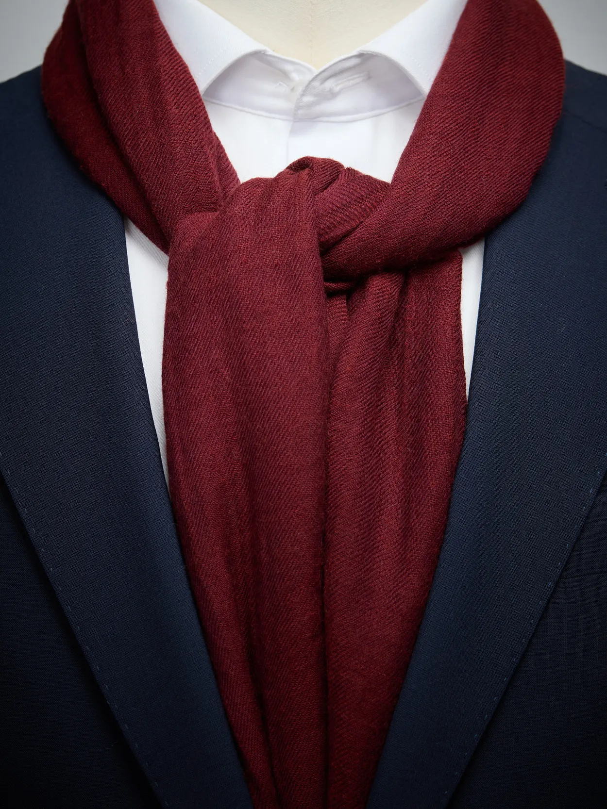 Burgundy Wool & Cotton Scarf