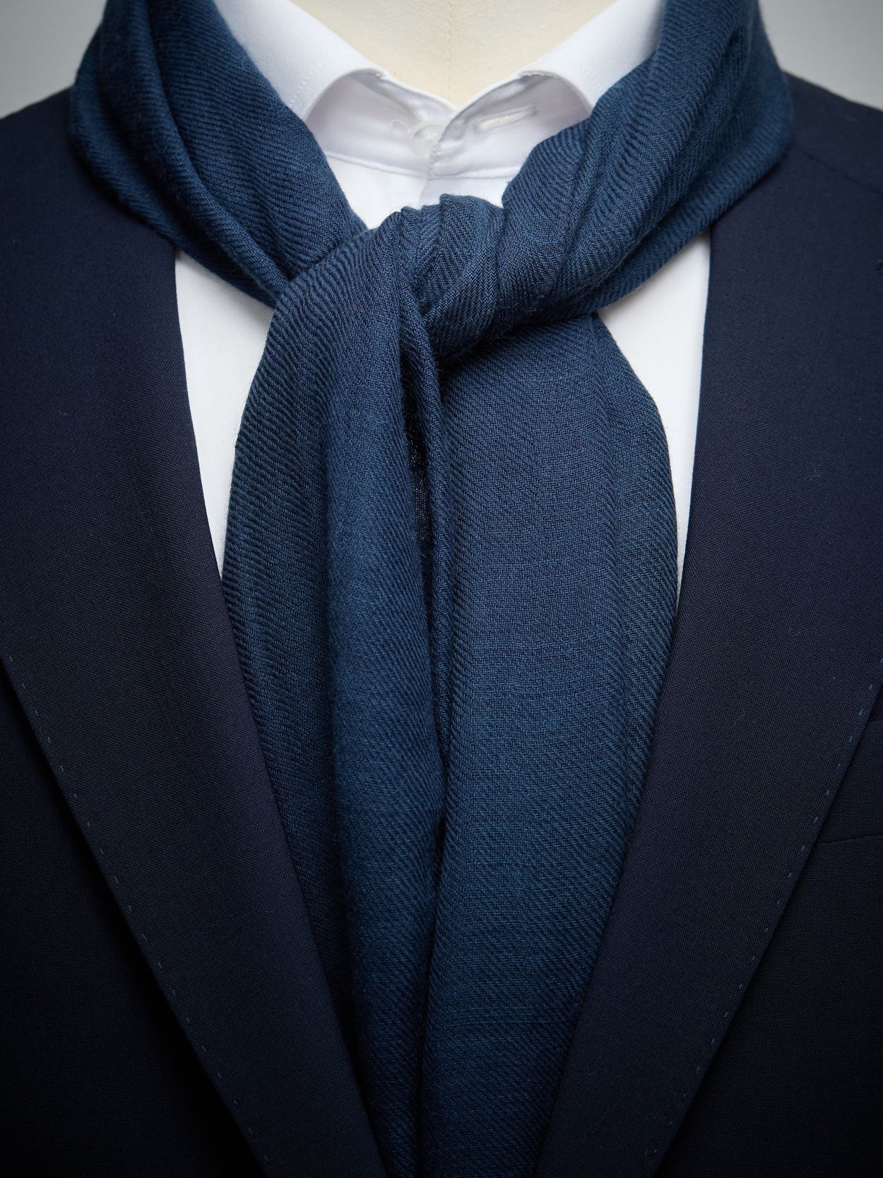 Blue Wool & Cotton Scarf