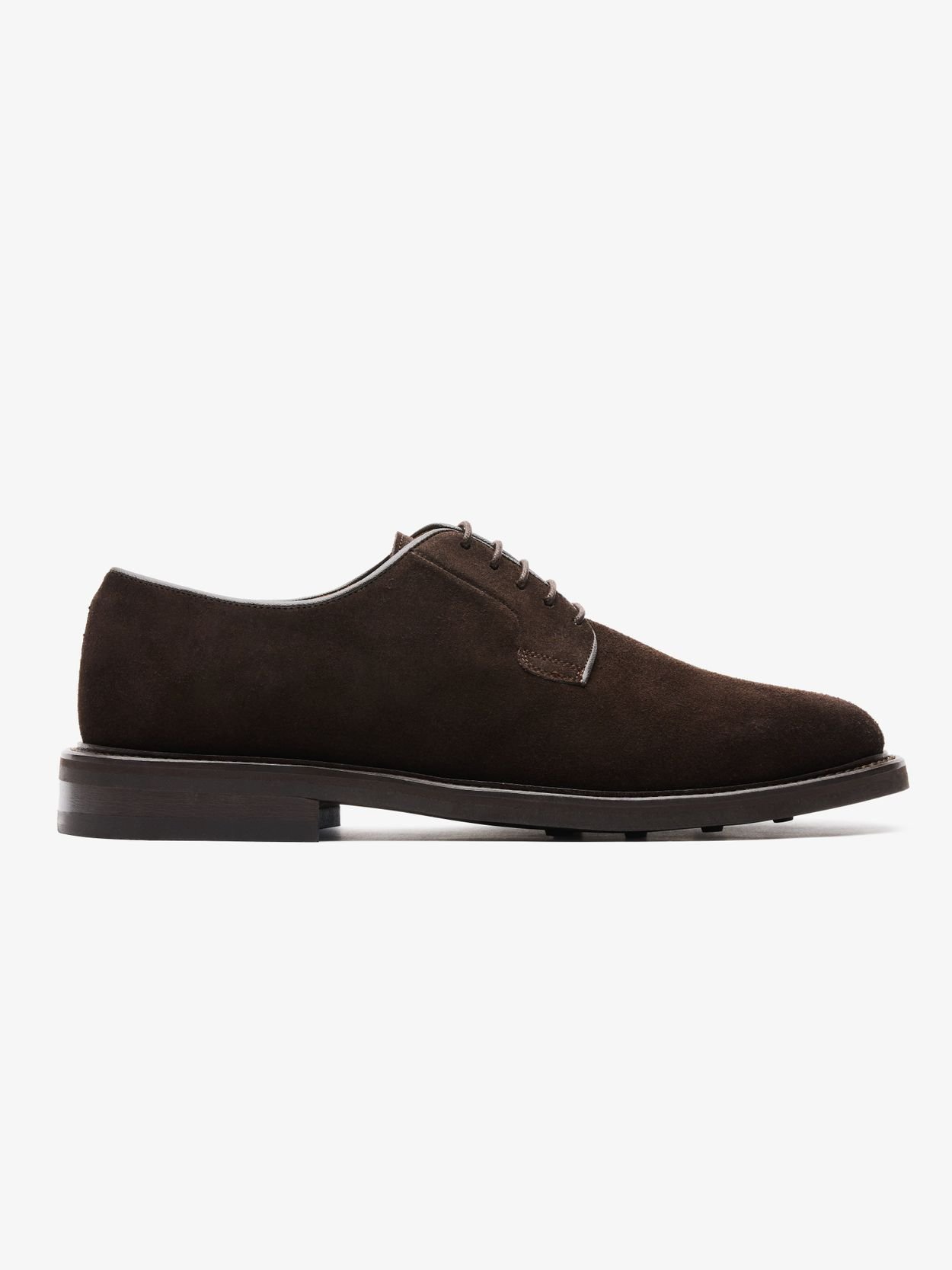 Dark Brown Derby Shoes Suede