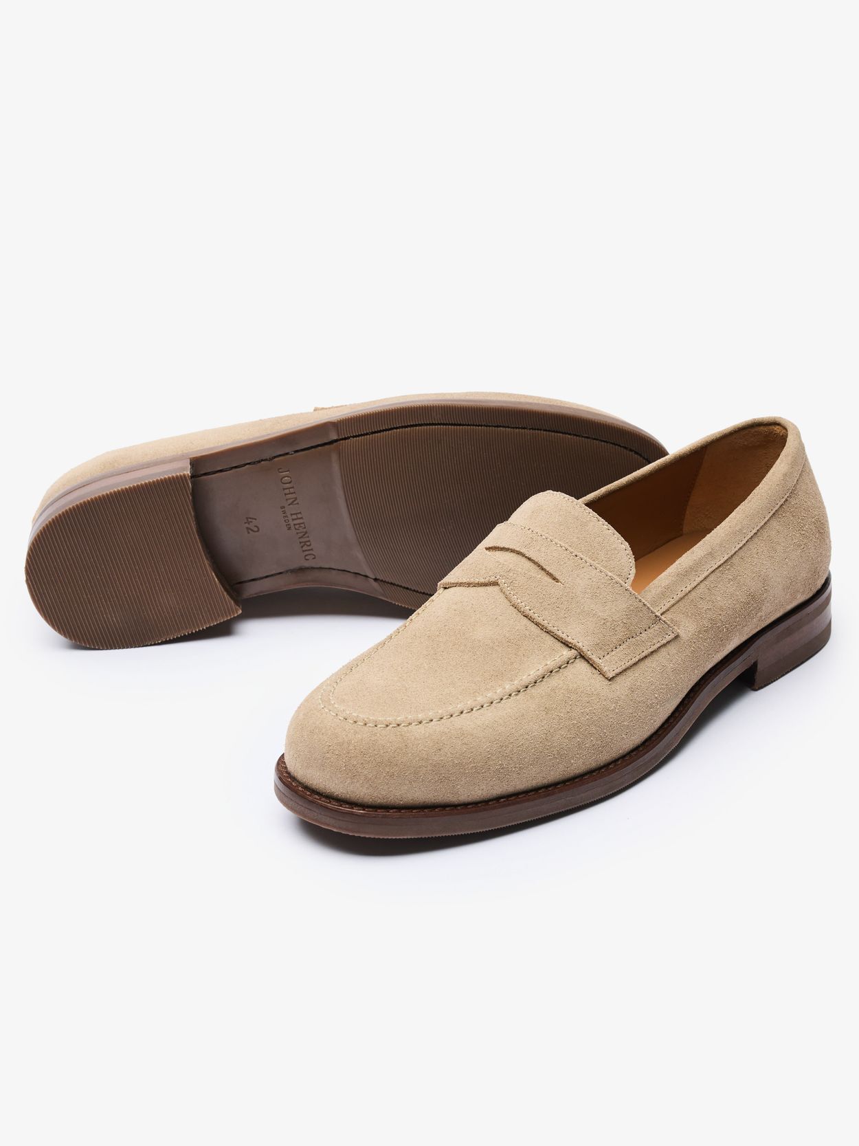 Beige Loafers - Suede - Buy online | John Henric display picture 3