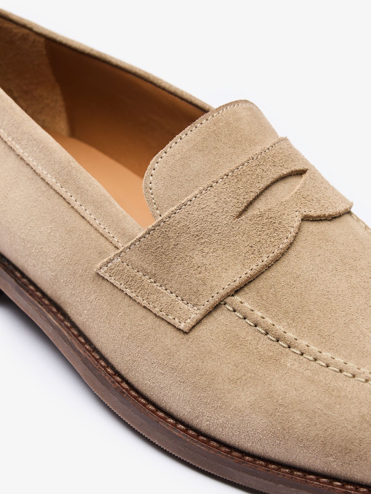 Elegant Tan Men\'s Loafers Buy Tan Brown Signature Italian Leather Penny Loafers from  main image 3
