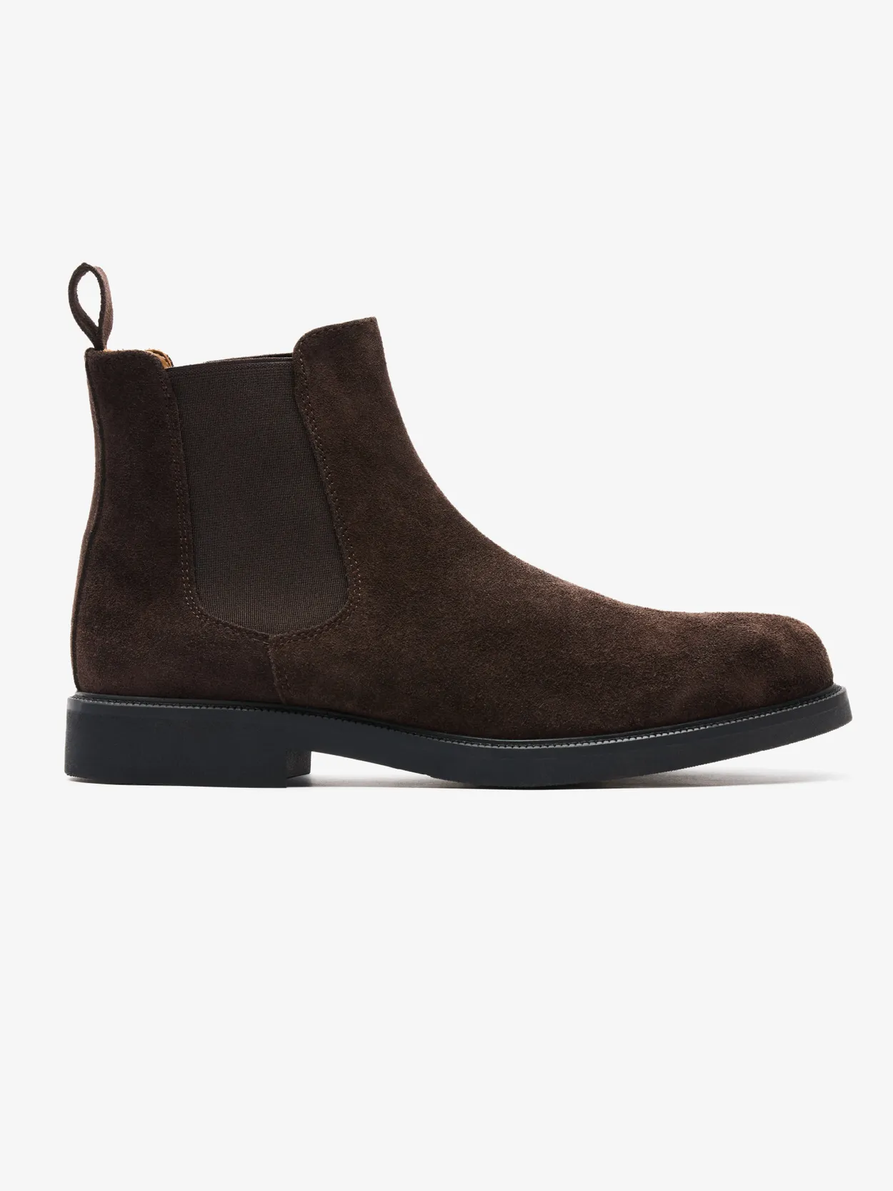 Bottines Chelsea En Suède Marron Foncé