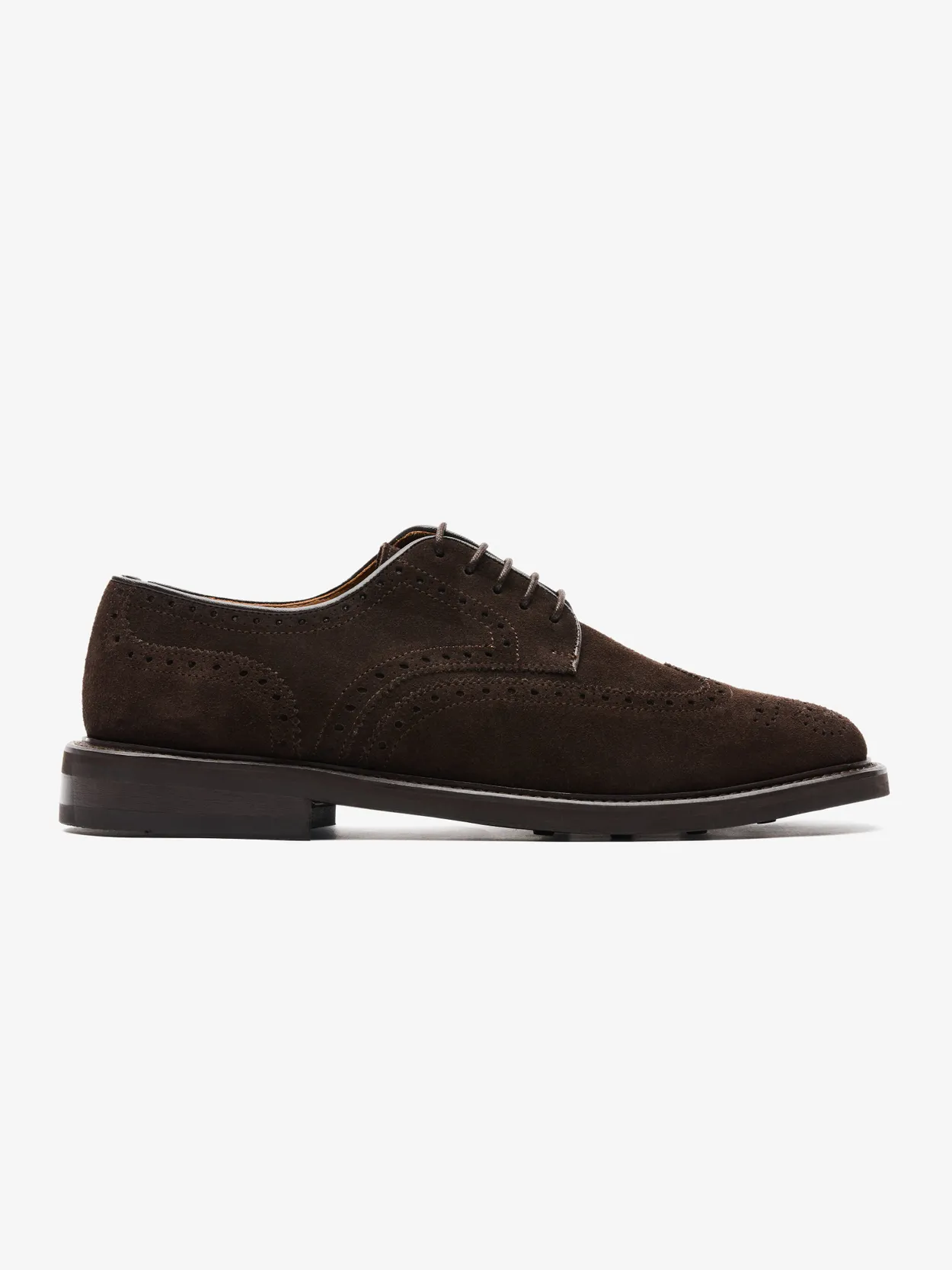 Dark Brown Suede Brogue Shoes