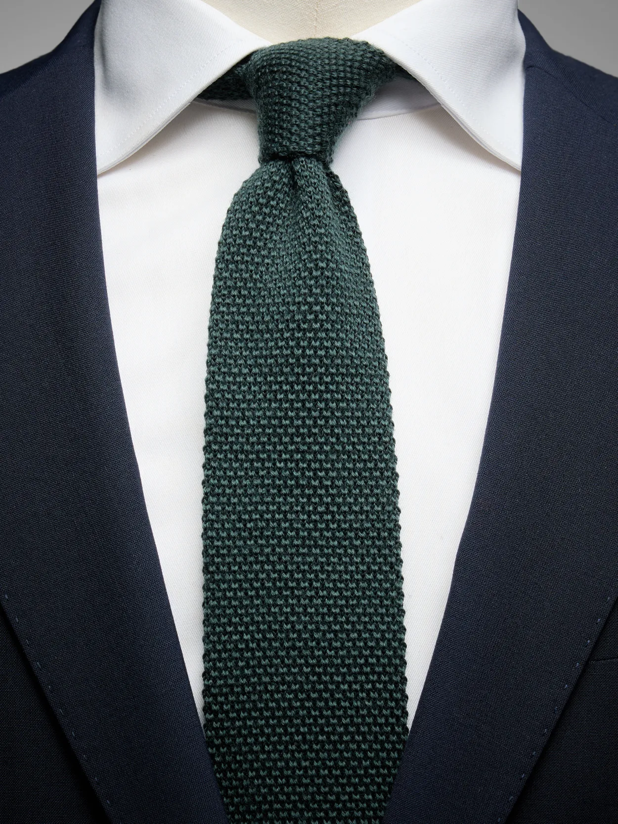 Green Wool Knitted Tie