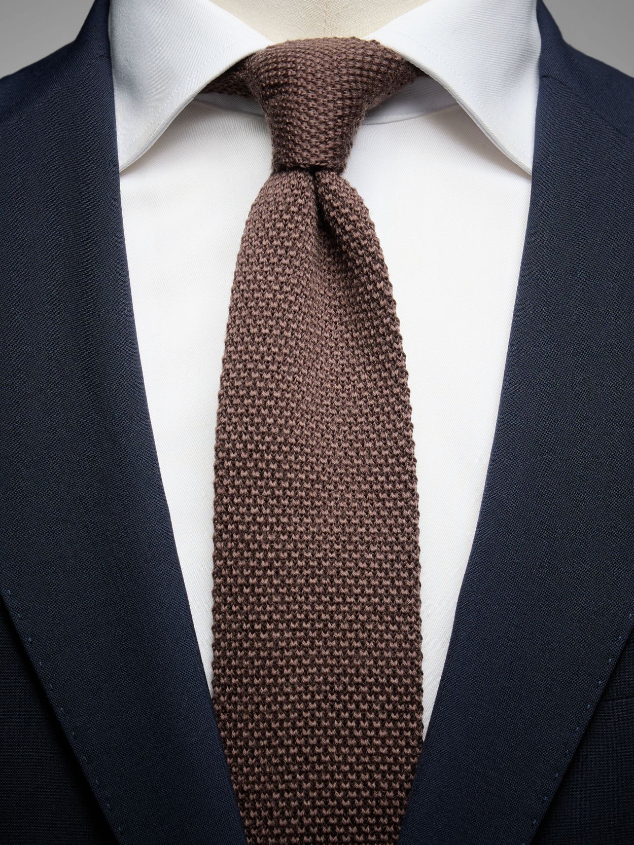 Dark Brown Wool Knitted Tie