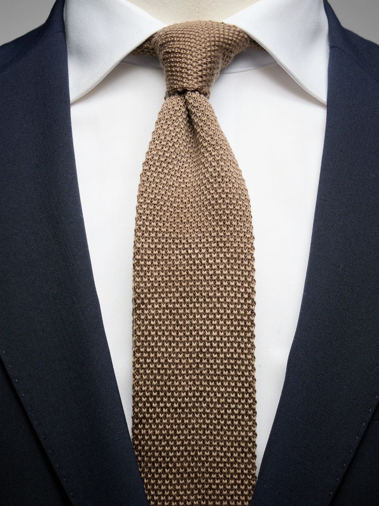 Brown Wool Knitted Tie