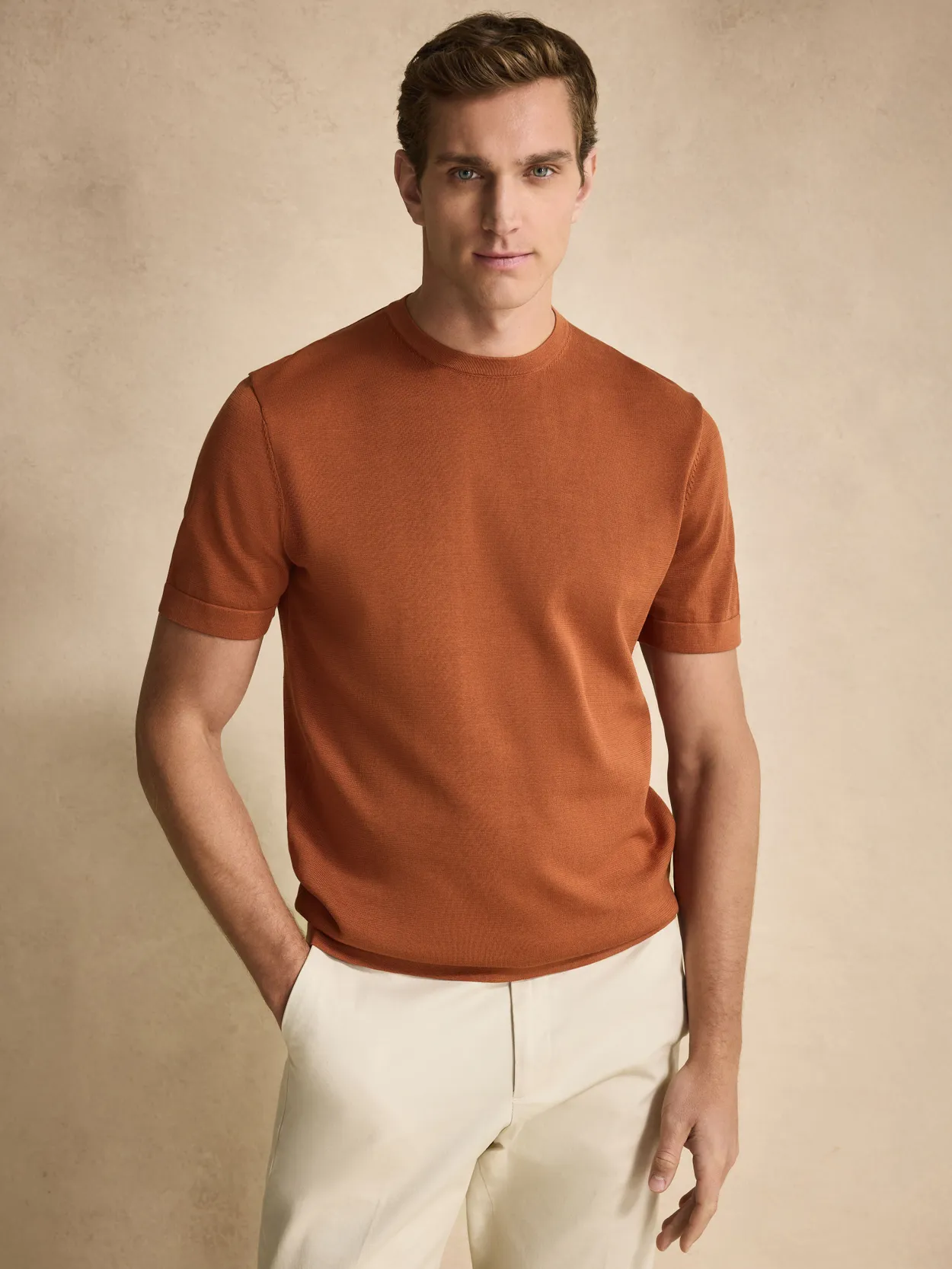 Terracotta T-Shirt Baumwoll & Seiden