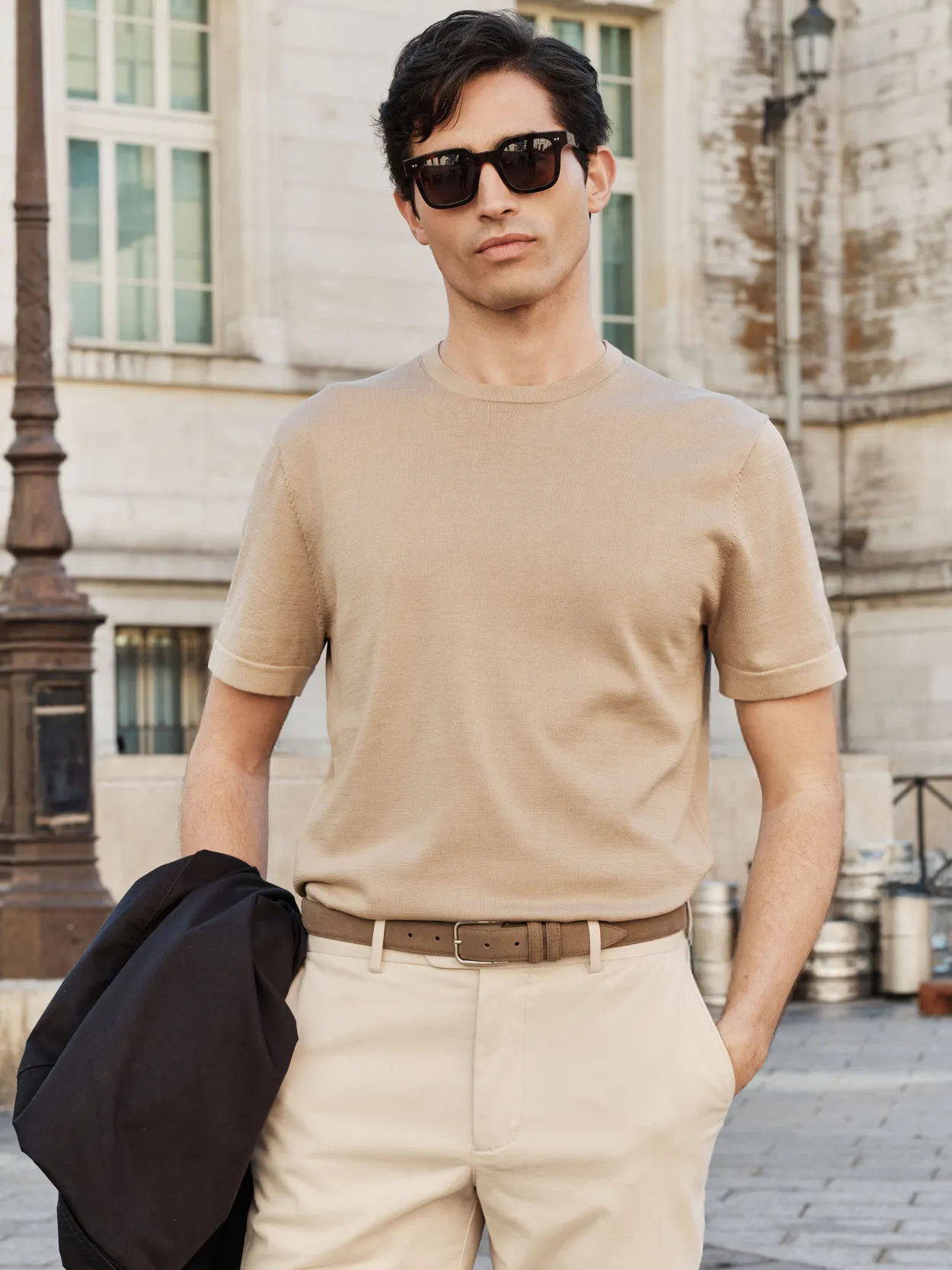 Beige T-shirt Sidenblend