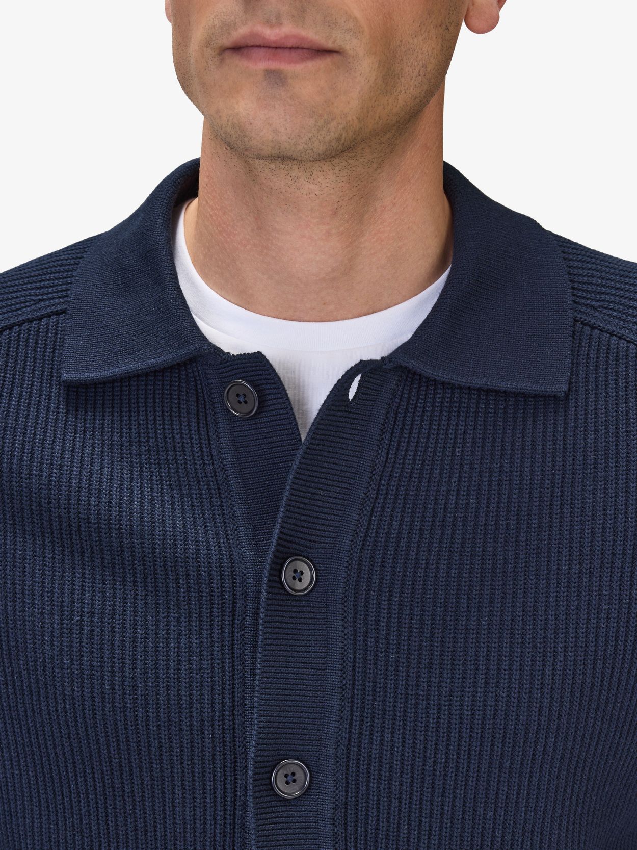 Cotton Rib Knitted Cardigan - Buy online | John Henric