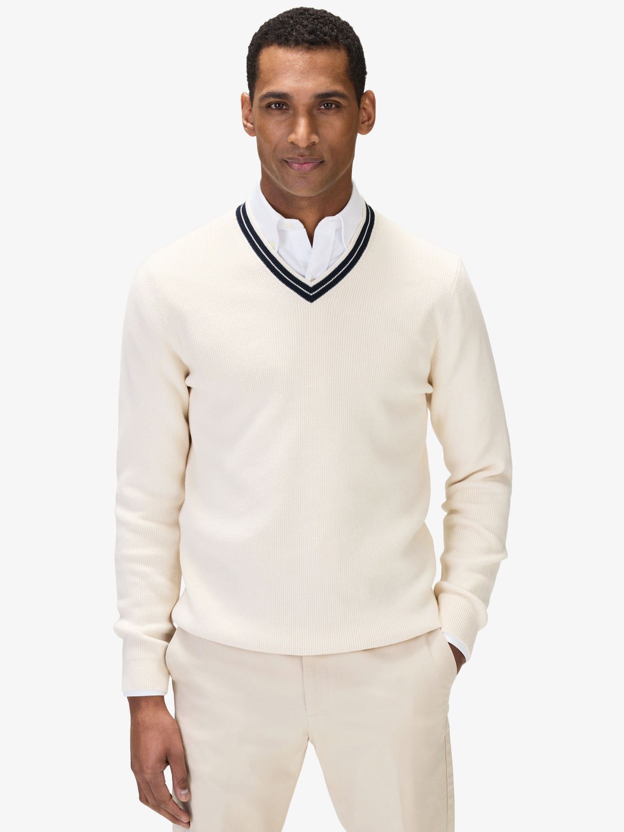Cotton V-Neck Sweater - Buy online | John Henric