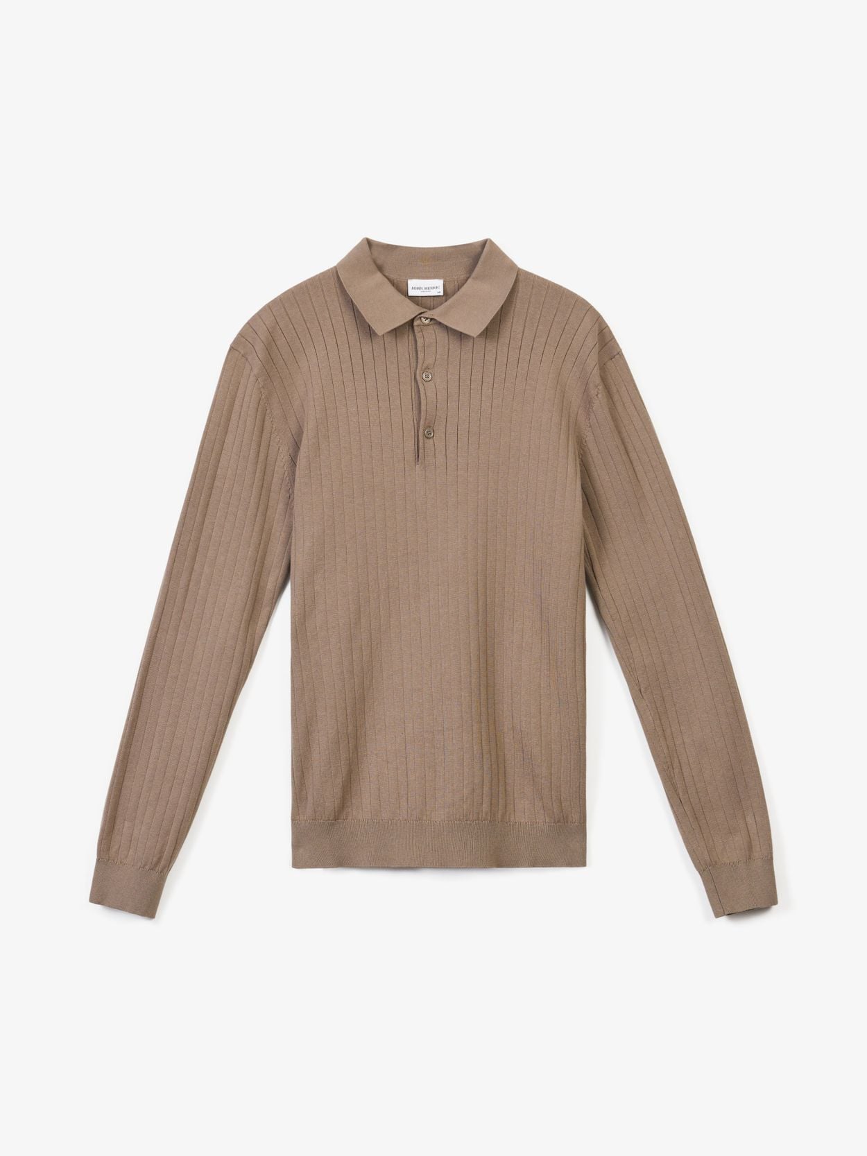 Cotton Rib Knitted Polo Sweater - Buy online | John Henric