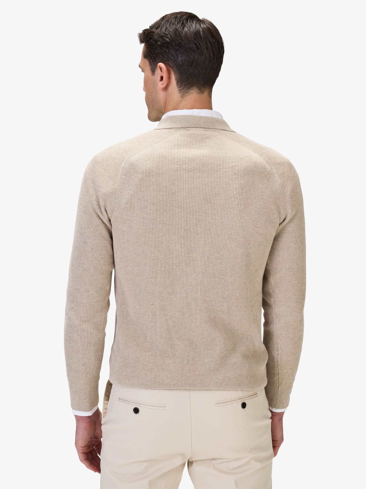 Cotton Rib Knitted Polo Sweater - Buy online | John Henric