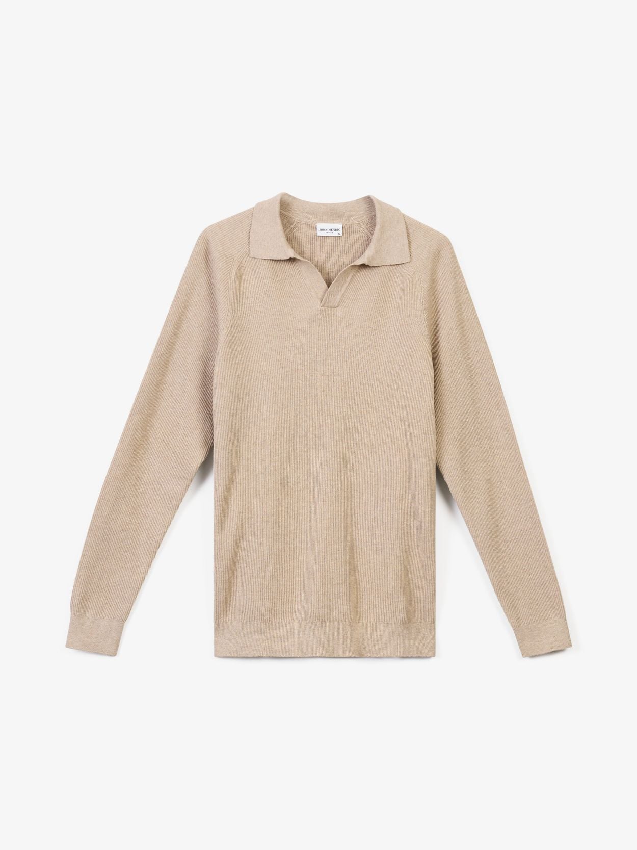Cotton Rib Knitted Polo Sweater Buy online John Henric