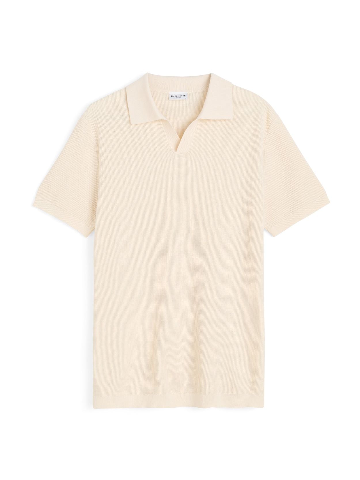 Cream White Polo Shirt Regular Fit - Cotton V-Neck - Buy online