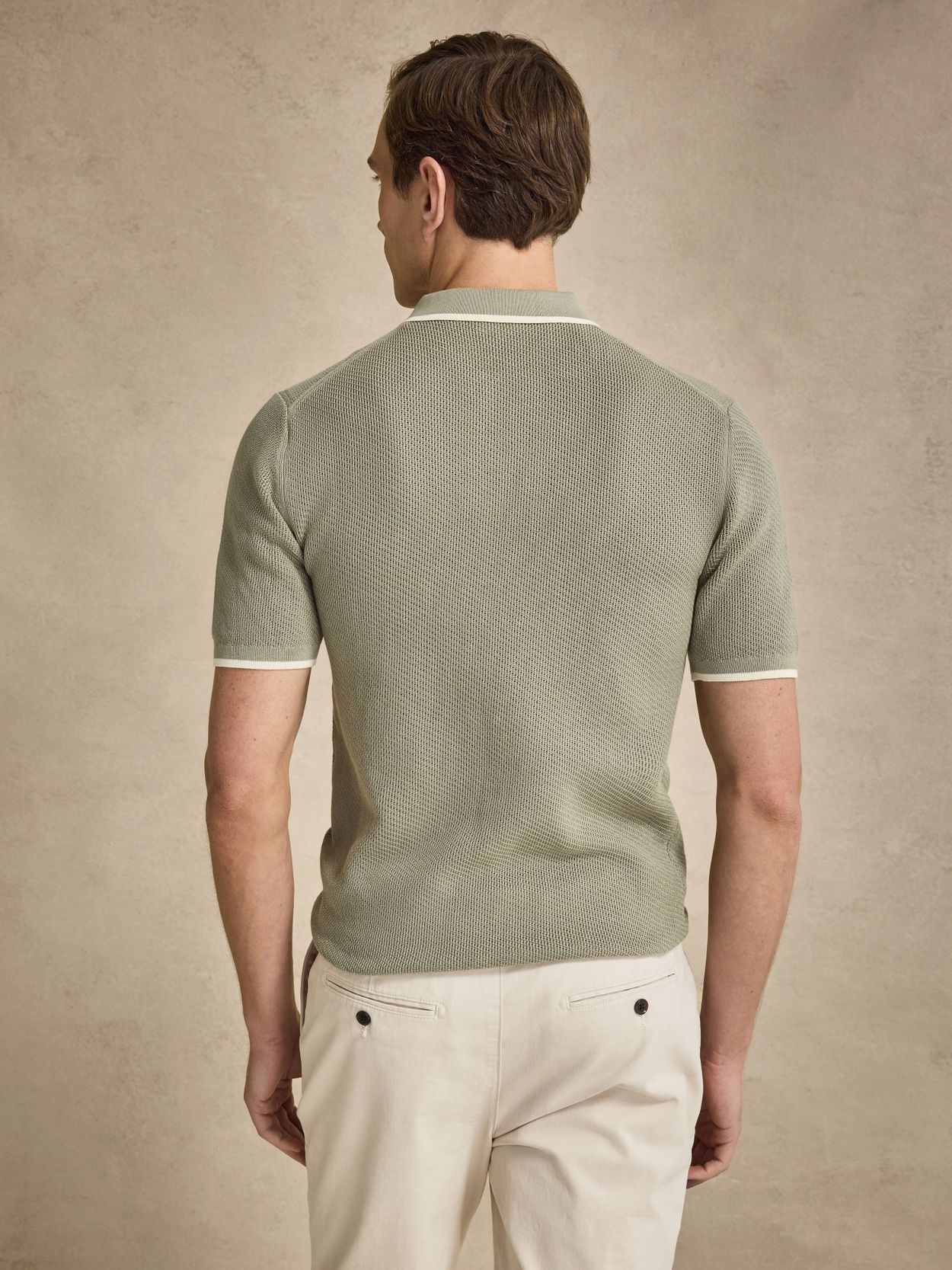 Green Polo Shirt - Cotton Half Zip - Buy online | John Henric