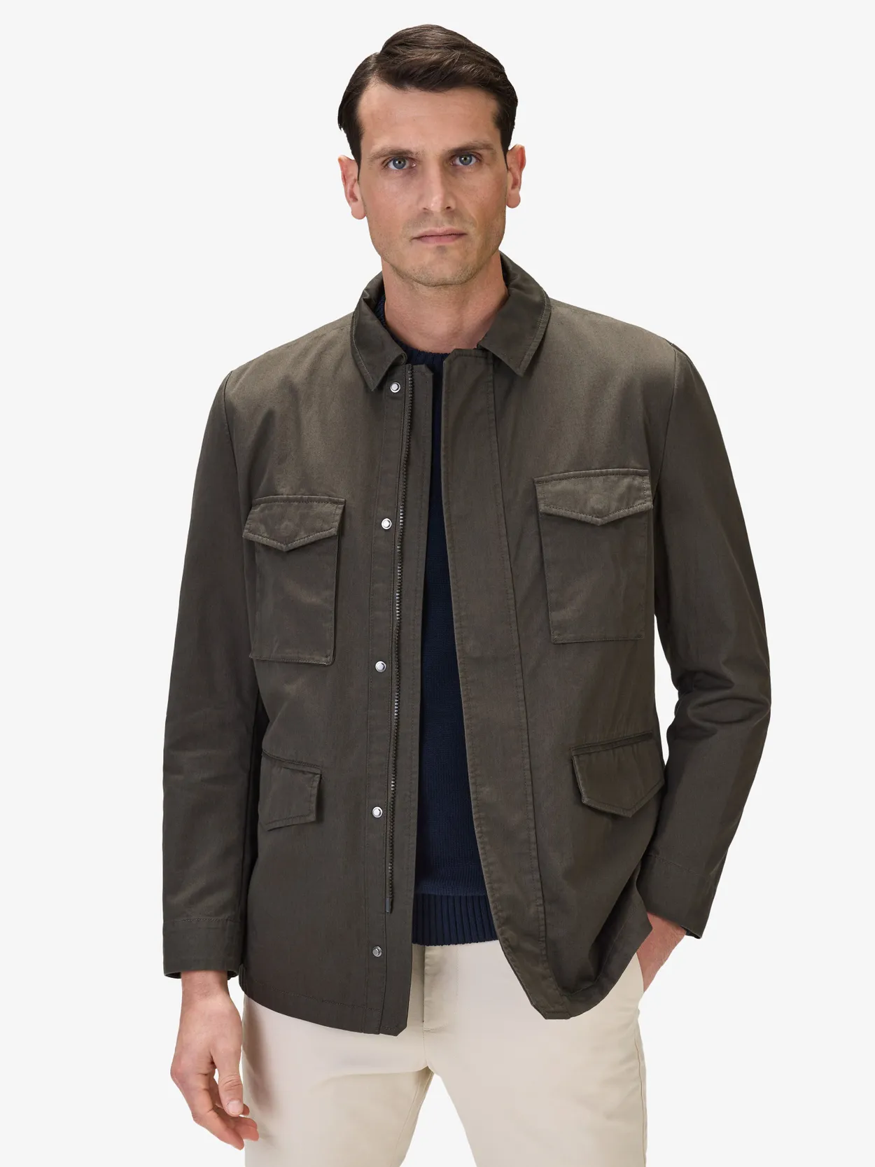 Groene Katoenen Field Jacket