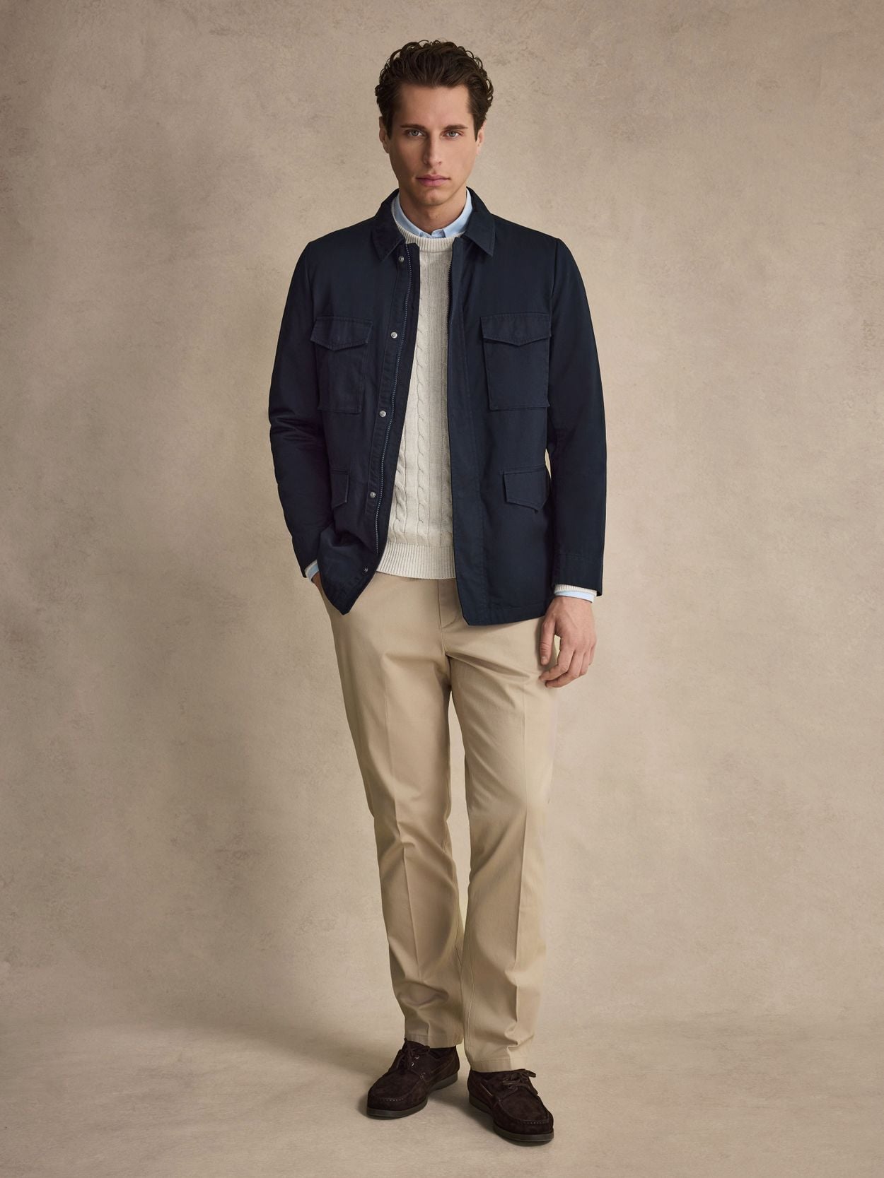 Navy Blue Jacket - Cotton - Buy online | John Henric