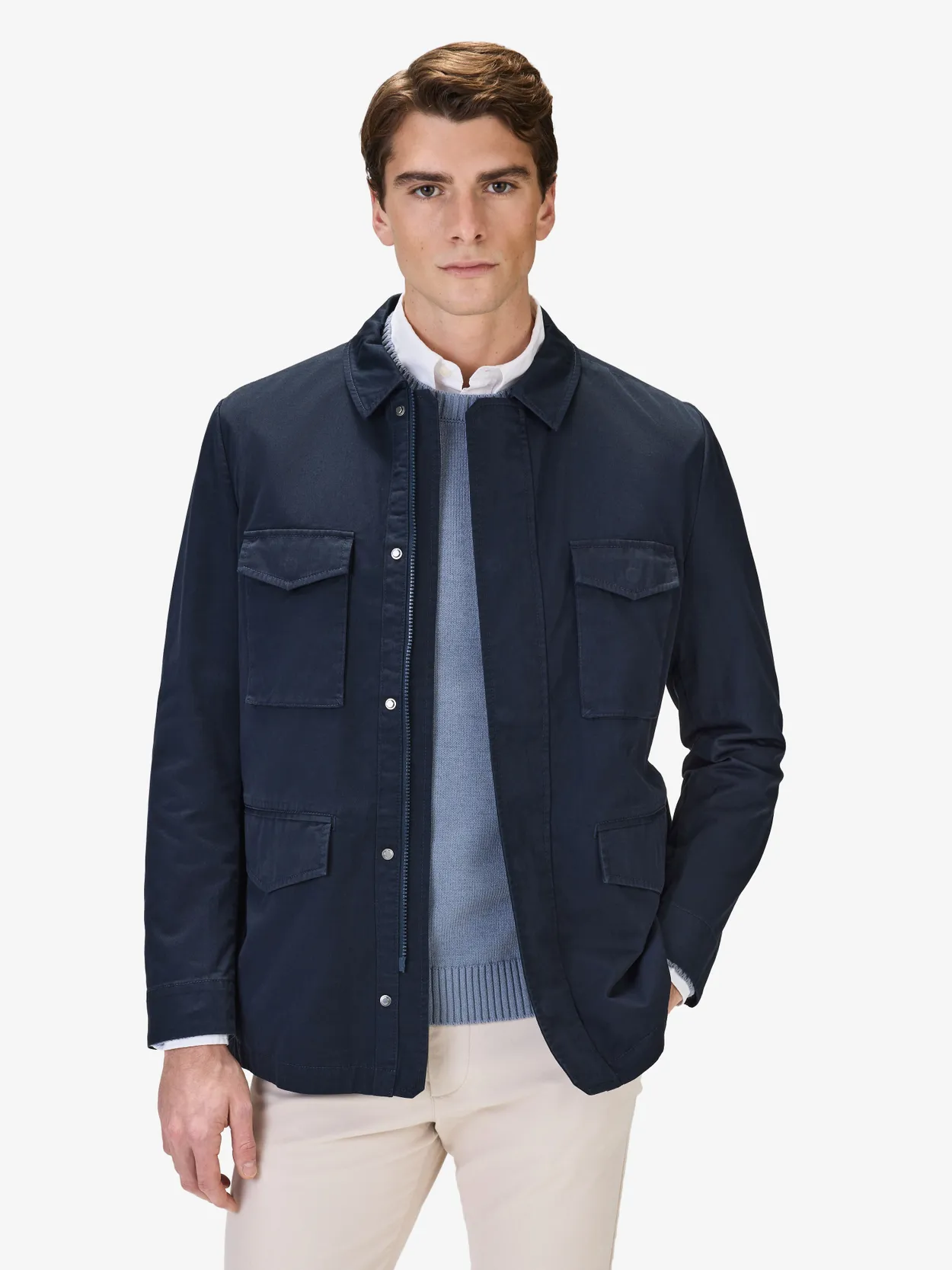 Marineblauwe Katoenen Field Jacket