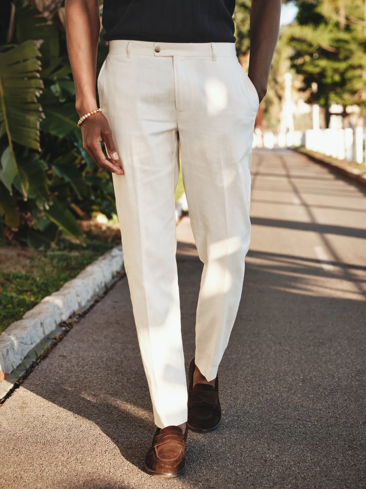 Sand Linen Cotton Trousers