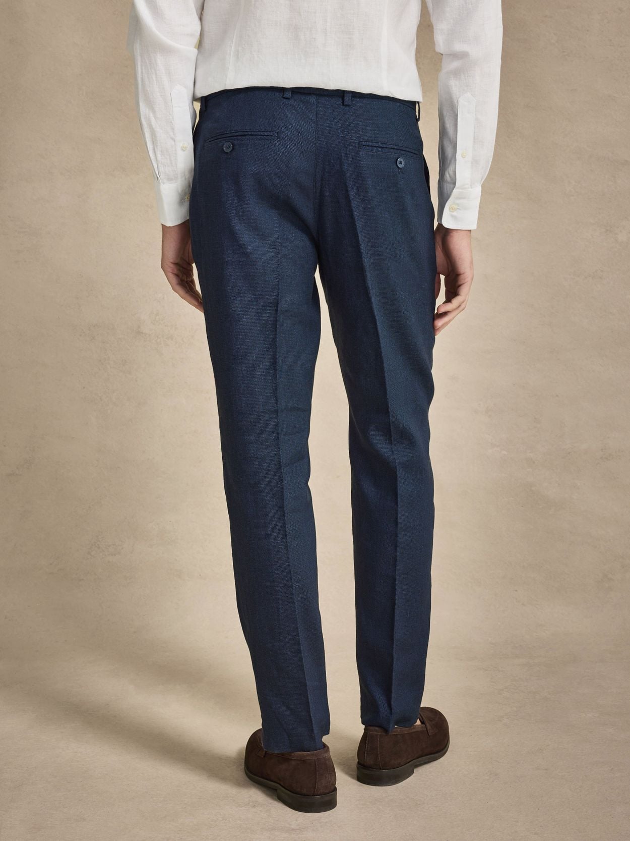 Navy Blue Linen Trousers - Linen Cotton Tailored Fit - Buy online | John  Henric