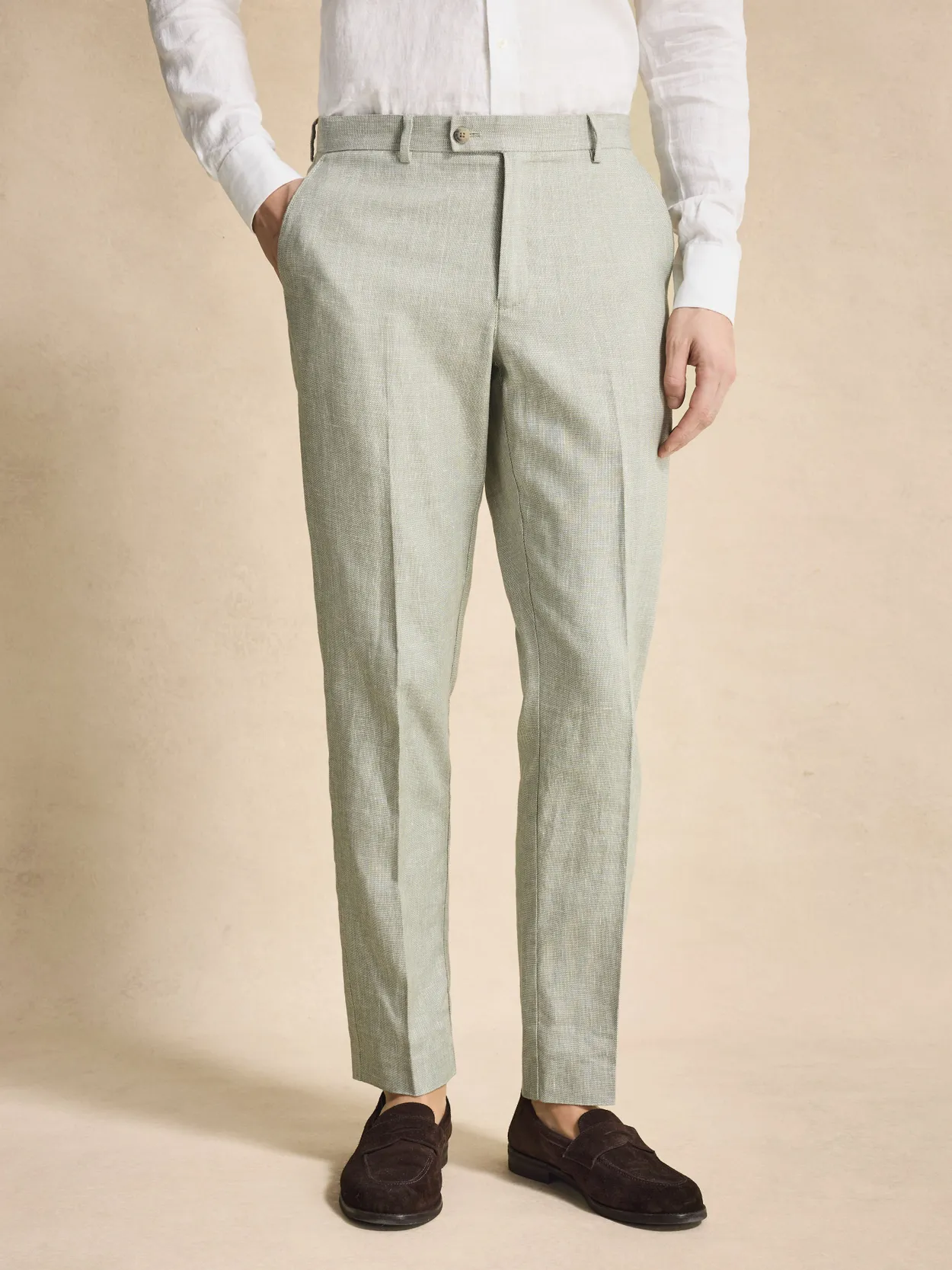 Pantalon En Lin Coton Vert