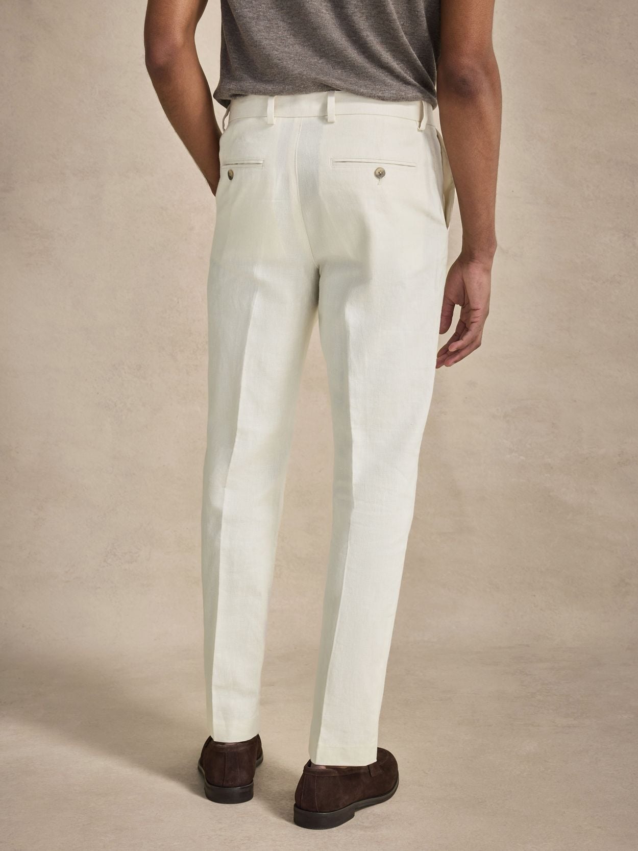 Pantalon Blanc Fer7 En Lin Et Polyester - Taille 44 Femme, Style Classique, Occasion En Parfait état