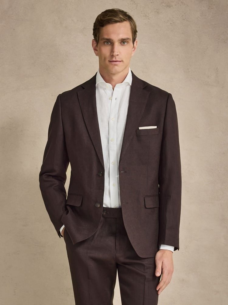 Dark Brown Linen Blazer