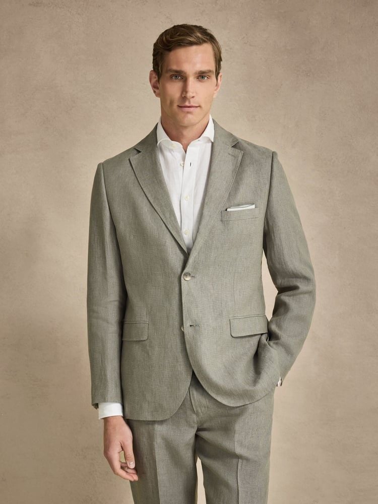 Green Linen Blazer