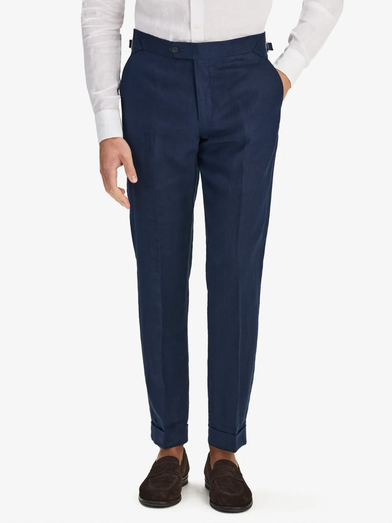 Navy Blue Suit Trousers Linen