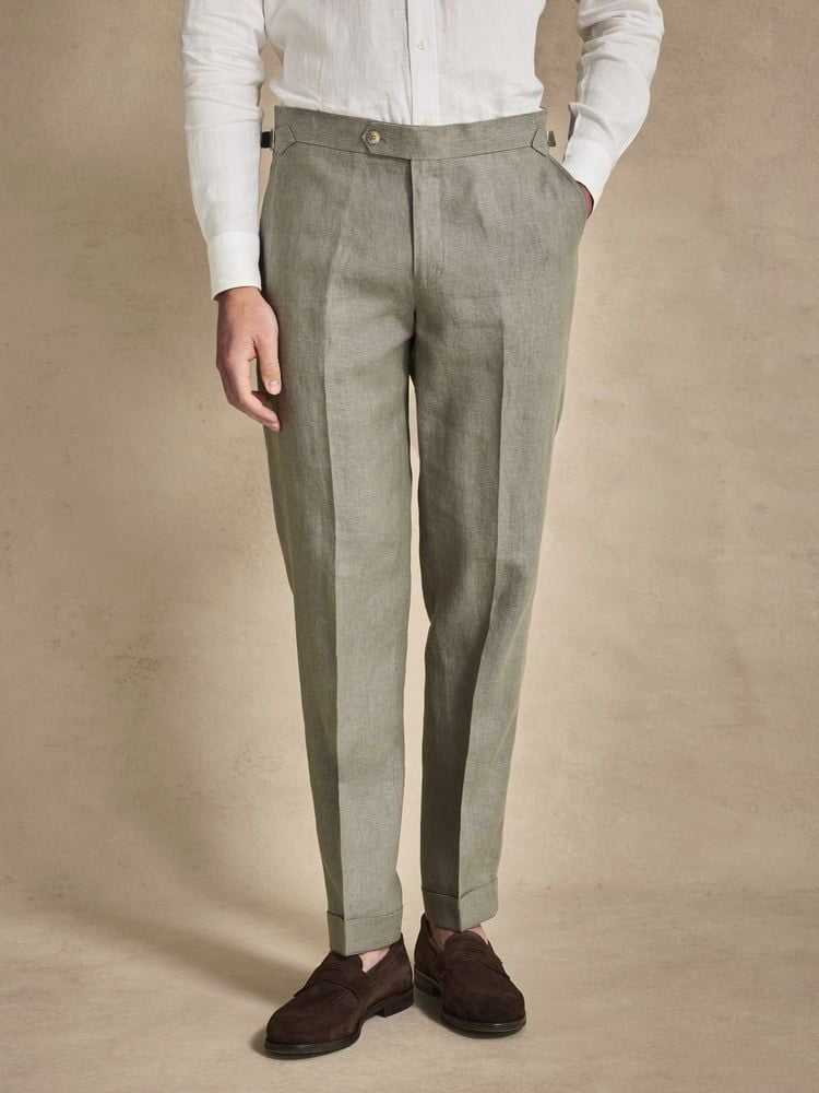 Green Linen Trousers