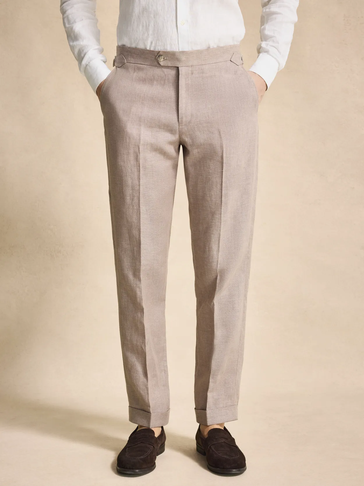 Pantalon de Costume Beige Lin