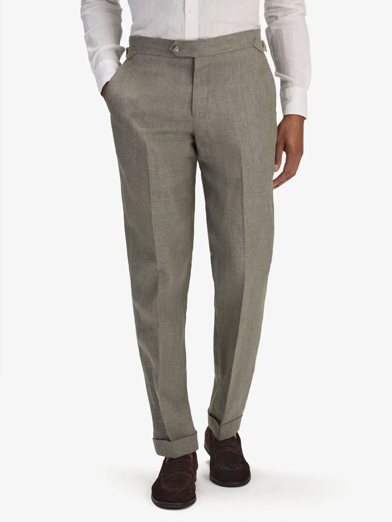 Green Suit Trousers Linen