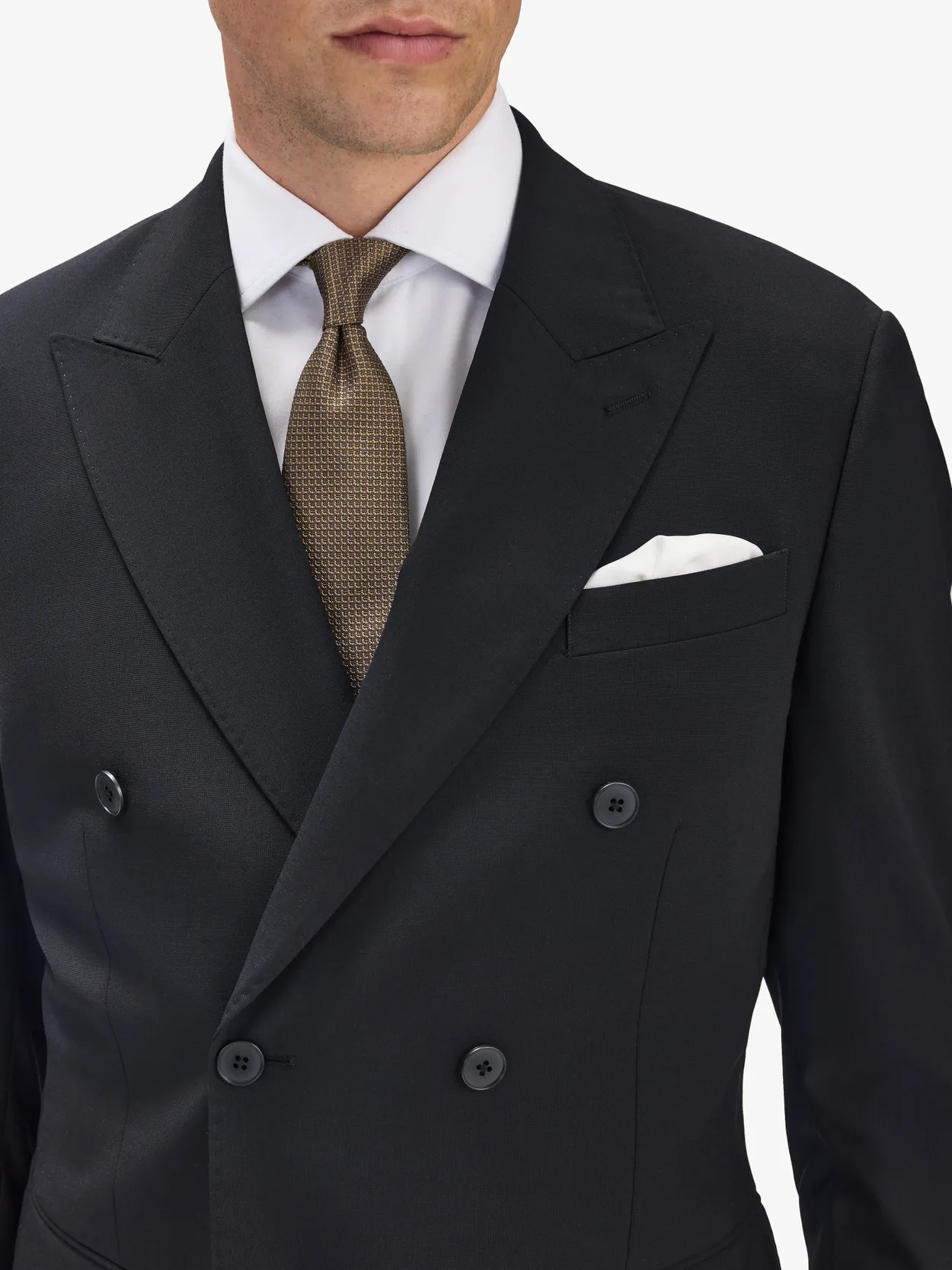 Image number 3 for product Sort Dobbeltradet Jakkesæt Uldstretch