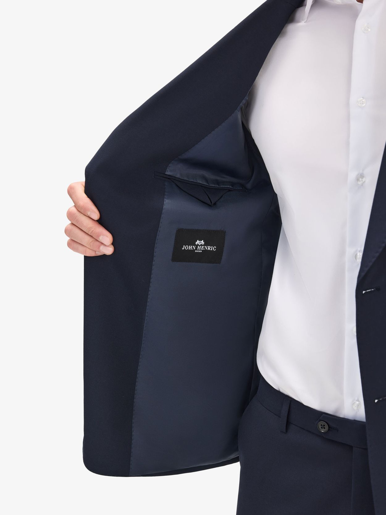 Image number 6 for product Blå Dubbelknäppt Kostym Ullstretch