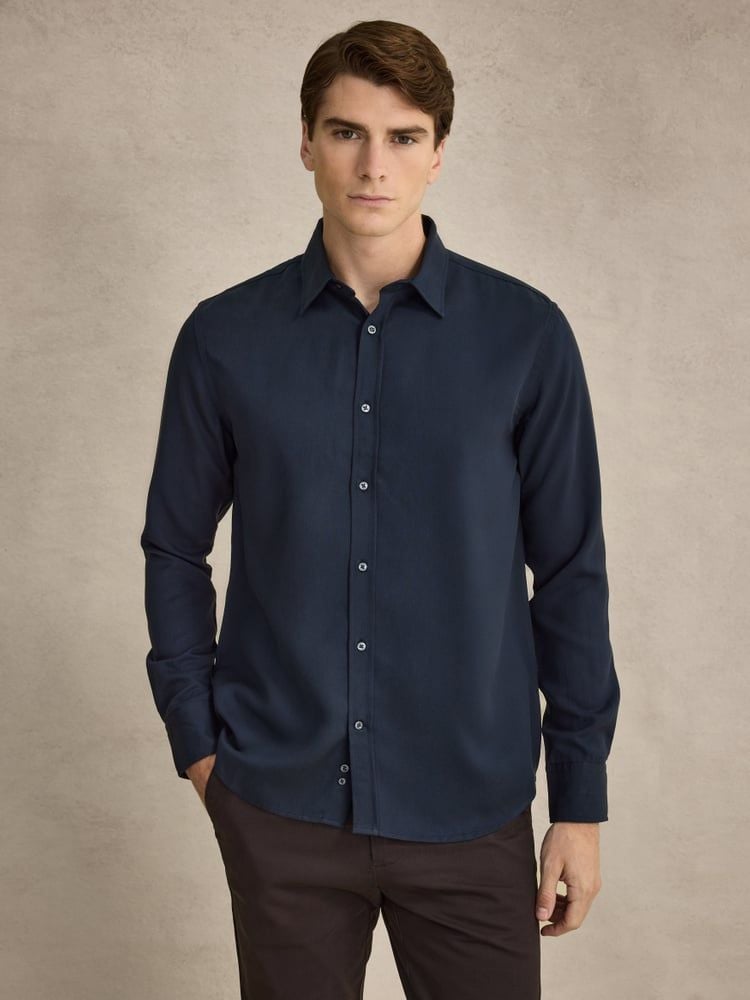 Navy Blue Lyocell Shirt